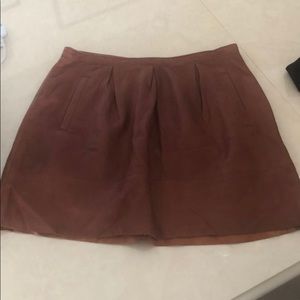 Madewell Genuine Leather Skirt in Cognac